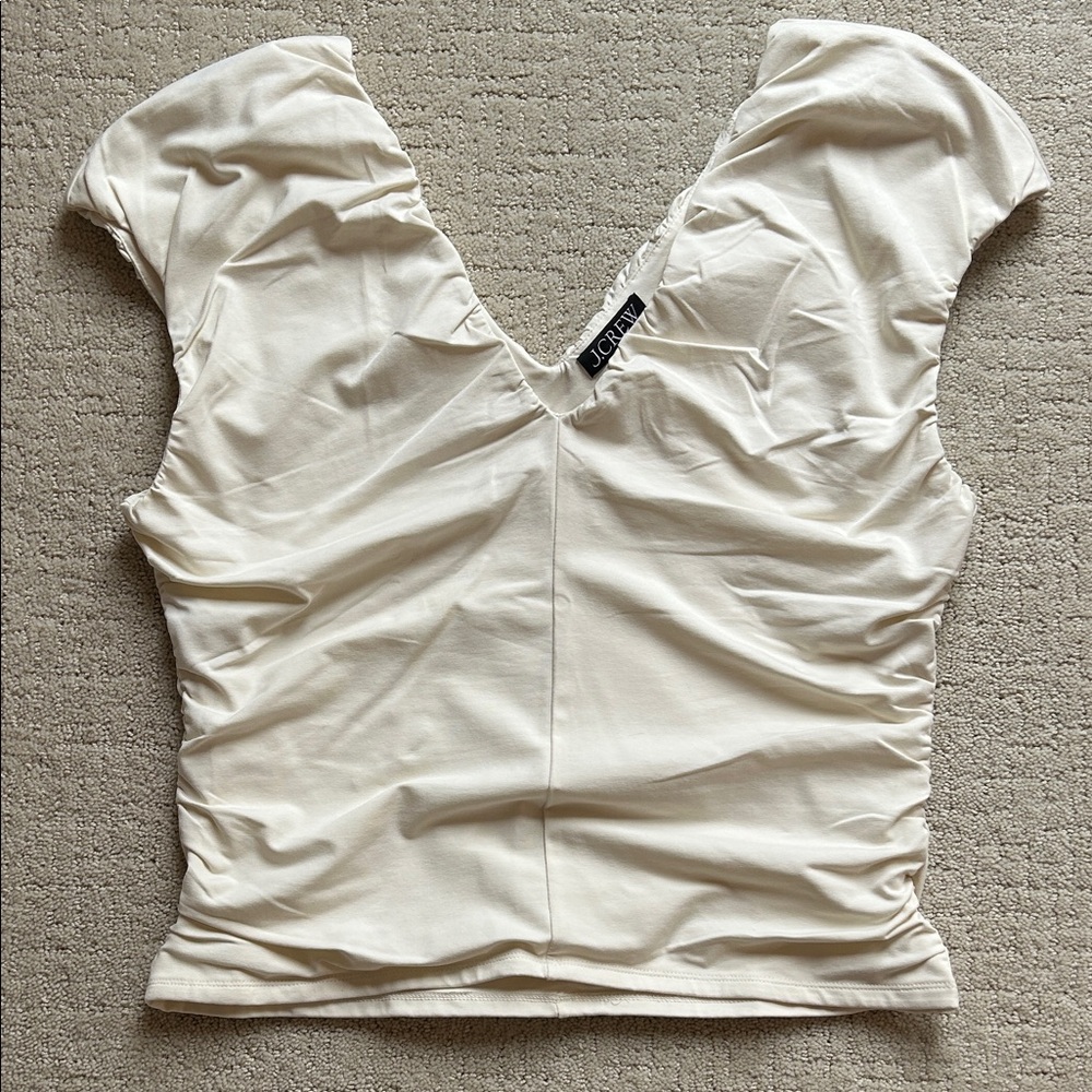 J.Crew ruched cap sleeve tee